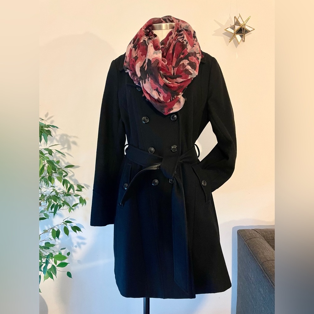 A.N.A A new Approach wool long double breast coat Black size: M